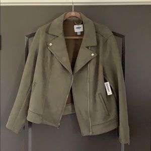 NEVER WORN! Sage green velour-type soft jacket!